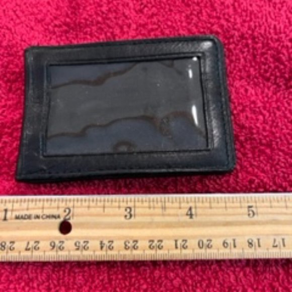 Black Leather Credit Card Holder/ID Case - Picture 2 of 3